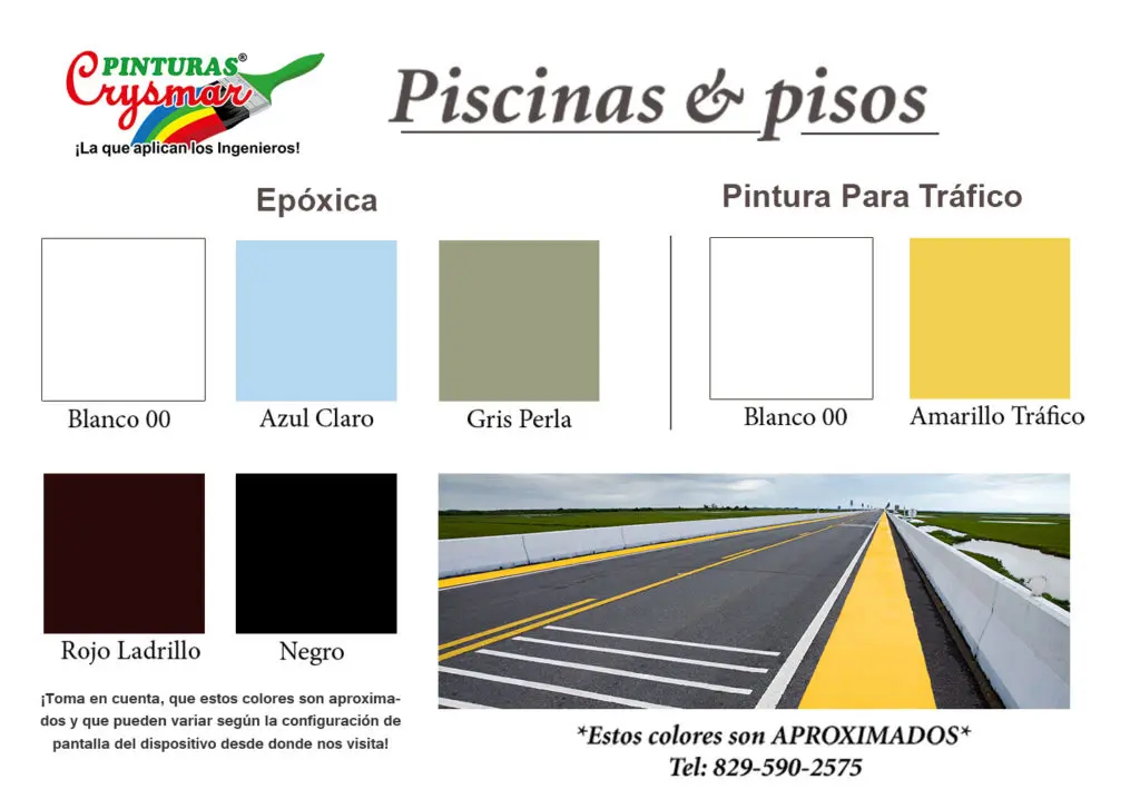 CARTA DE COLORES Pinturas Crysmar Piscinas y Pisos