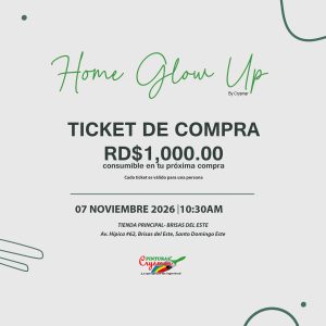 TICKET DE COMPRA- HOME GLOW UP BY CRYSMAR